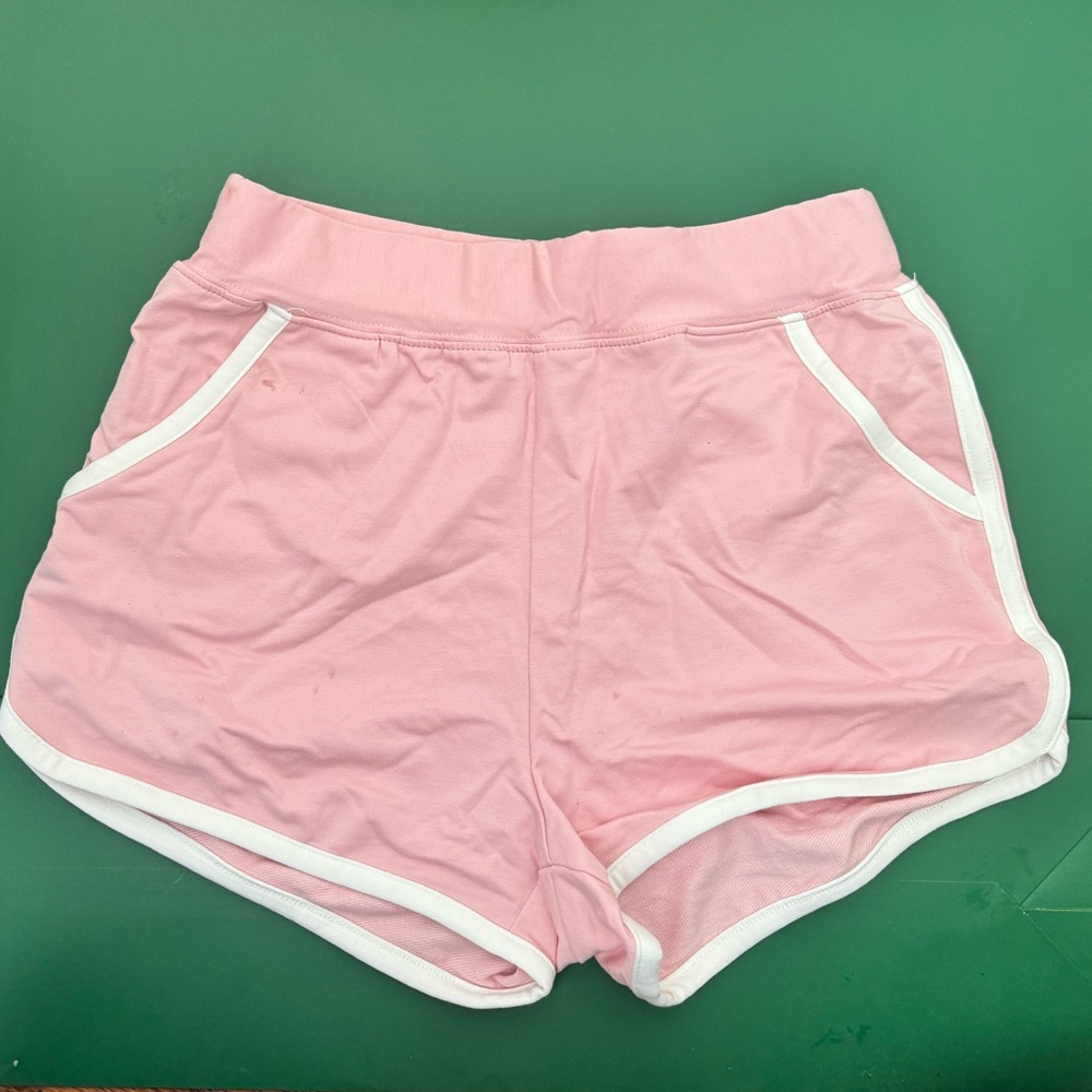 Women's Elastic Waist White Outline Active Lounge Shorts